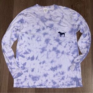 📌SOLD📌Victoria’s Secret PINK | Purple Tie Dye Long Sleeve Pocket Tee